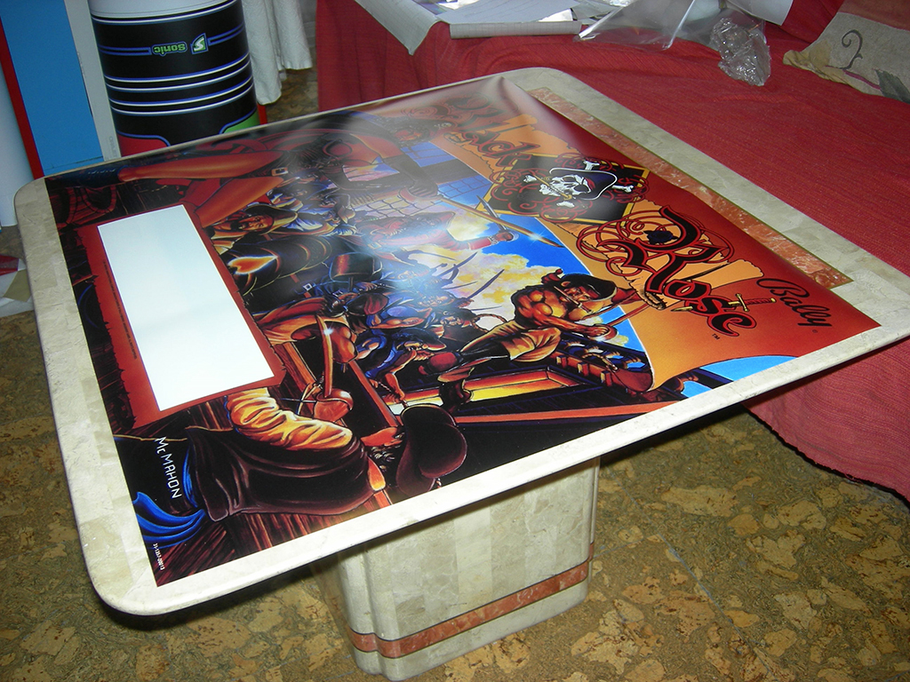 "Black Rose Pinball Translite" (BALLY) printed in HQ backlite for